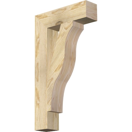 Ekena Millwork Funston Block Rough Sawn Bracket, Douglas Fir, 4"W x 16"D x 28"H BKT04X16X28FST05RDF